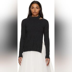 Jean Paul Gaultier Grey Destroyed Crewneck Sweater size M BNWT missing m…